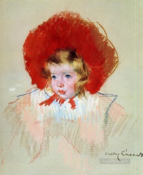 メアリー・カサット Painting - 赤帽の母親と子供たち メアリー・カサット